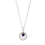Sterling Silver Amethyst Necklace, Infinity Amethyst Necklace, Double Circle Silver Necklace, Silver Circles Necklace with Amethyst Stone, February Birthstone Necklace