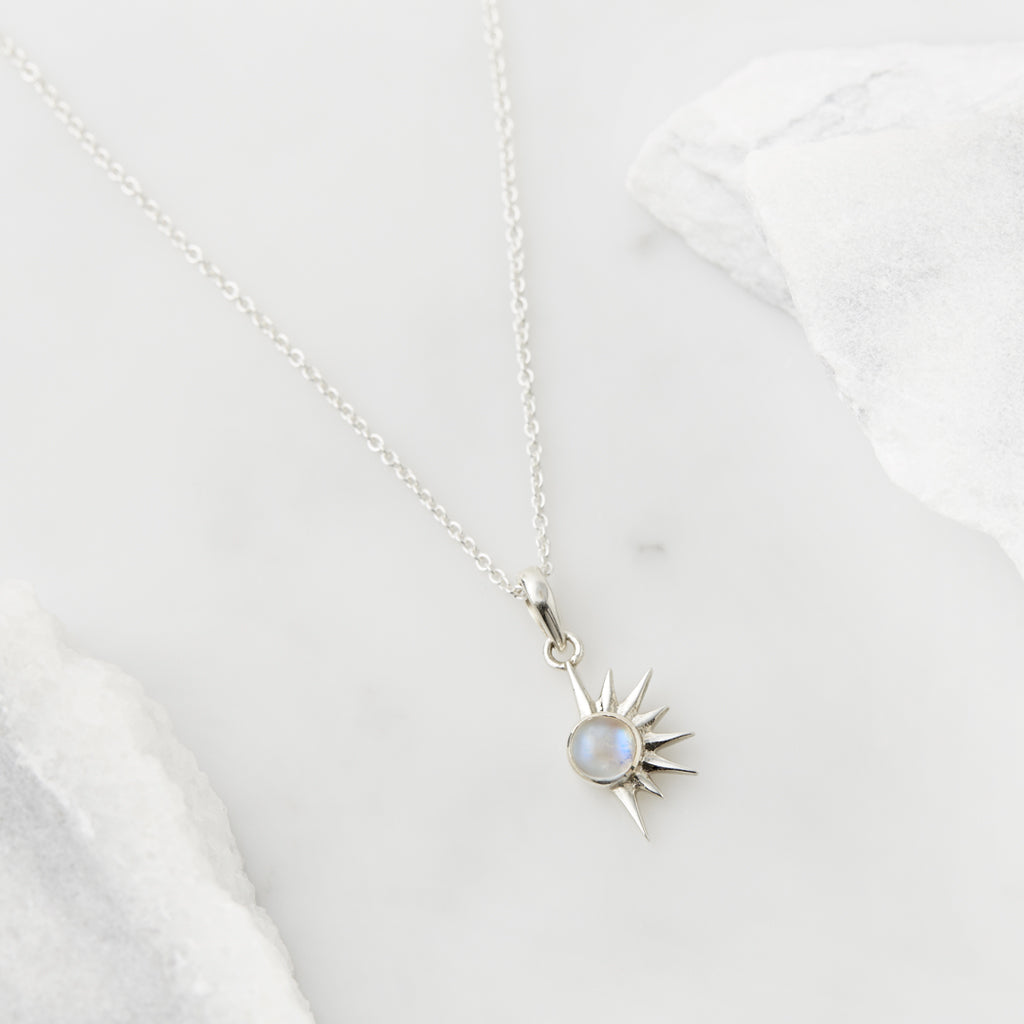 moonstone total eclipse necklace in sterling silver
