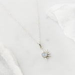 moonstone total eclipse necklace in sterling silver