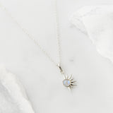 moonstone total eclipse necklace in sterling silver