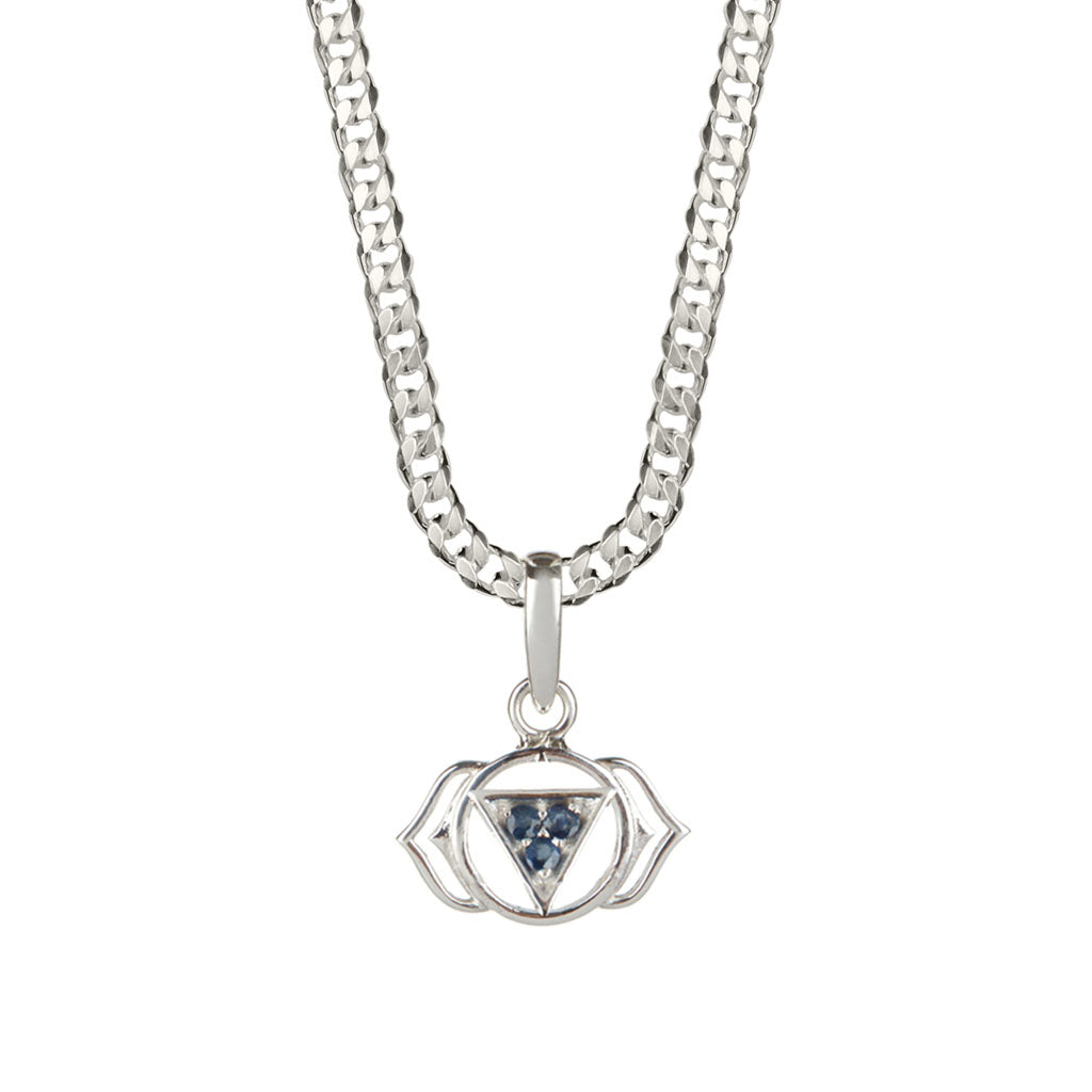 Men's Third Eye Chakra Necklace Cuban Chain