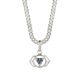 Men's Third Eye Chakra Necklace Cuban Chain