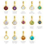 Gold Birthstone Charm Pendants