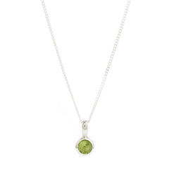 August Birthstone Charm Necklace - Peridot