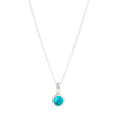 December Birthstone Charm Necklace - Turquoise