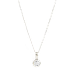 April Birthstone Charm Necklace - White Topaz