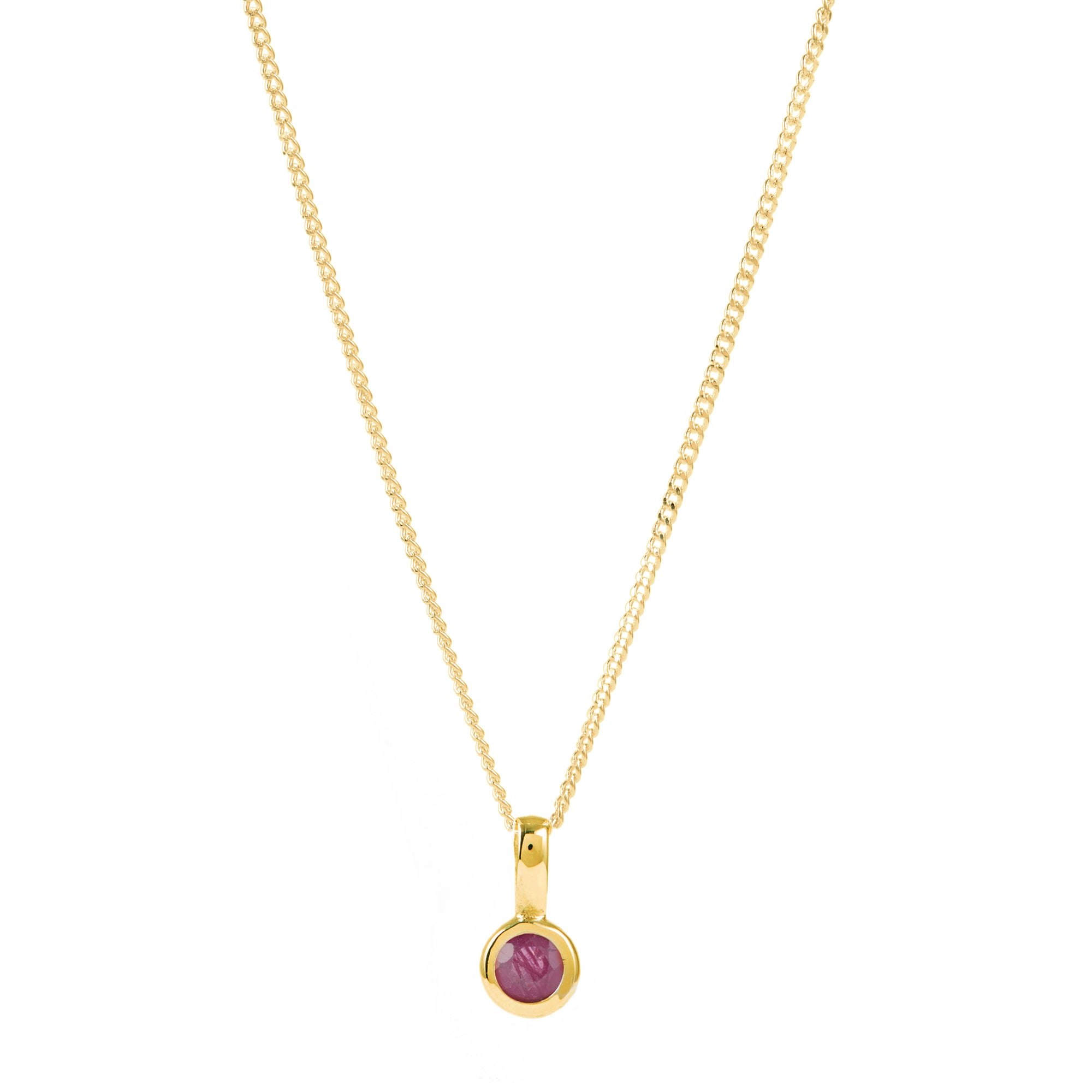 Ruby July Birthstone Necklace Gold