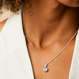 November Blue Topaz Gemstone Birthstone Pendant Necklace