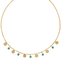 LAKSHMI TURQUOISE NECKLACE GOLD