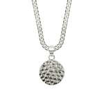 Silver Hammered Disc Men's Necklace