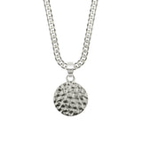 Silver Hammered Disc Men's Necklace
