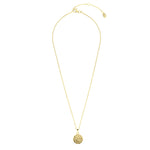 Handmade hammered disc necklace in gold