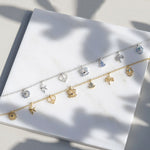 Gold and Silver Symbolic Charm Necklaces, Gemstone silver or gold charm necklaces