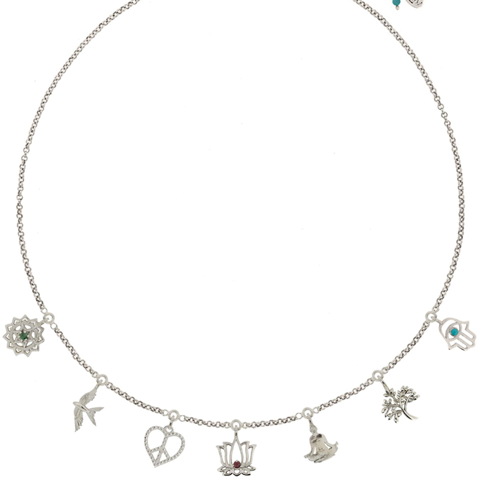 Silver Peace Charm Necklace