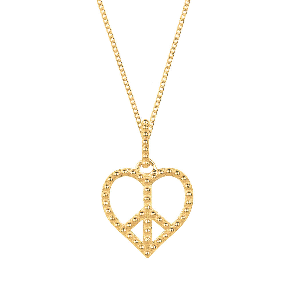 Peace Heart Gold Necklace