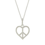 Silver Peace Heart Necklace