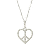 Silver Peace Heart Necklace