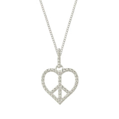 Silver Peace Heart Necklace