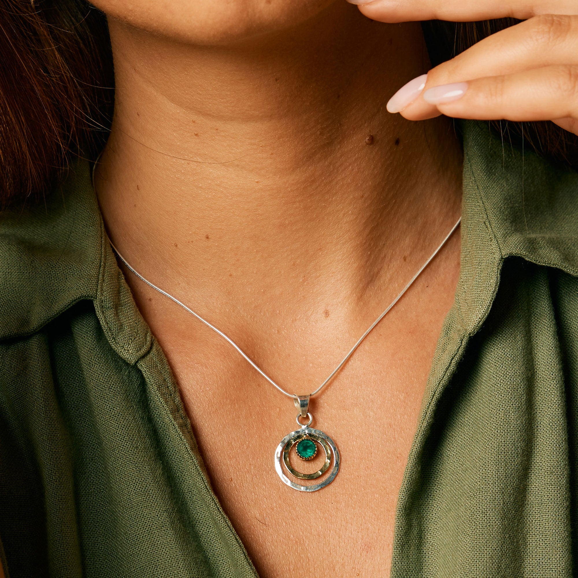 Infinity Universe Necklace - Green Onyx