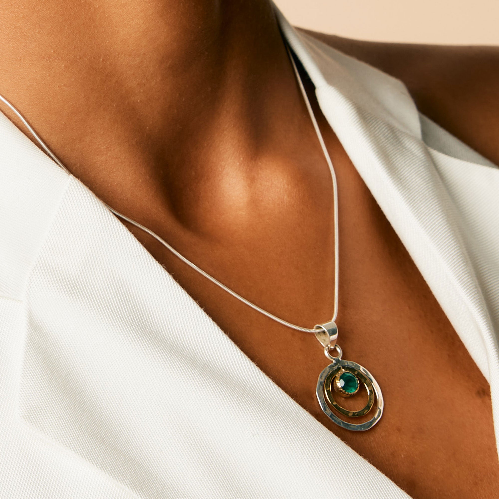 Infinity Universe Necklace - Green Onyx