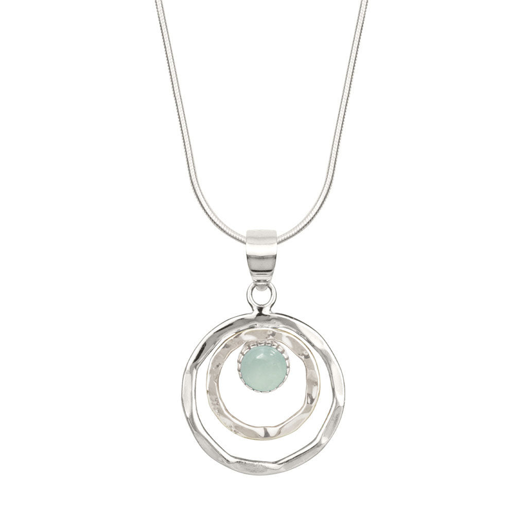 Aqua Chalcedony Infinity Necklace