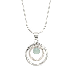 Aqua Chalcedony Infinity Necklace