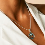 Aqua Chalcedony Infinity Necklace