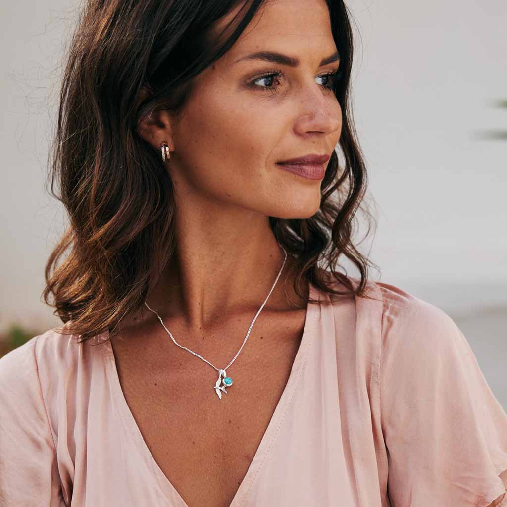 SILVER SWALLOW NECKLACE