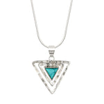 Silver Turquoise Triangle Necklace 