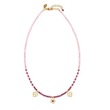 Garnet Gemstone Charm Necklace