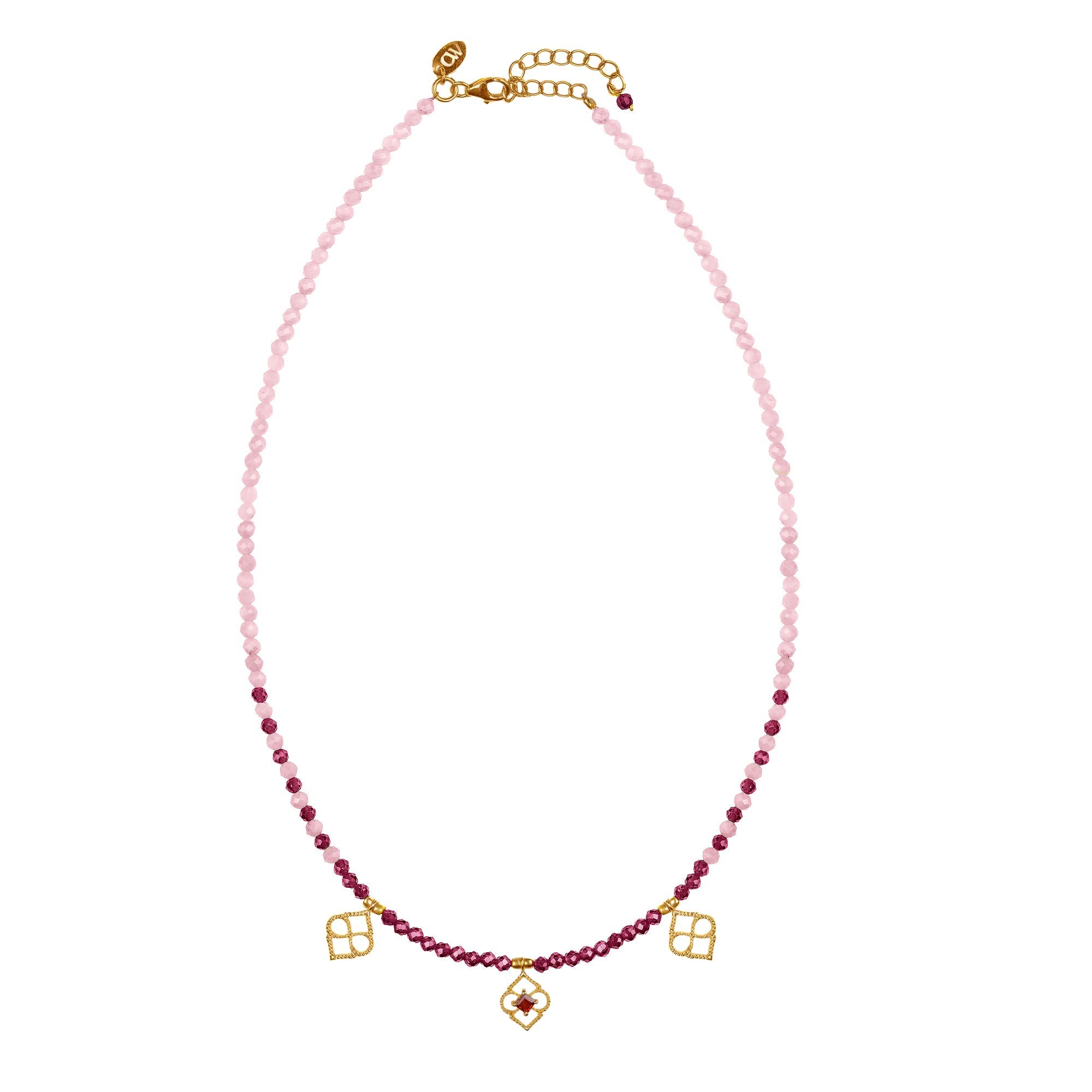 Garnet Gemstone Charm Necklace