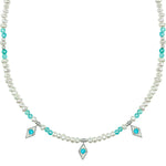 Pearl and Apatite Beaded Necklace