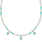 Pearl and Apatite Beaded Necklace