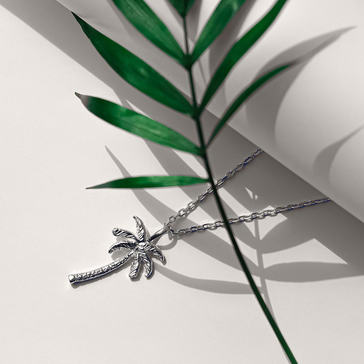 Silver Palm Tree Necklace