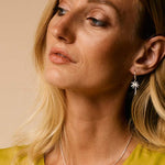 Silver Palm Tree Drop Earring and Necklace