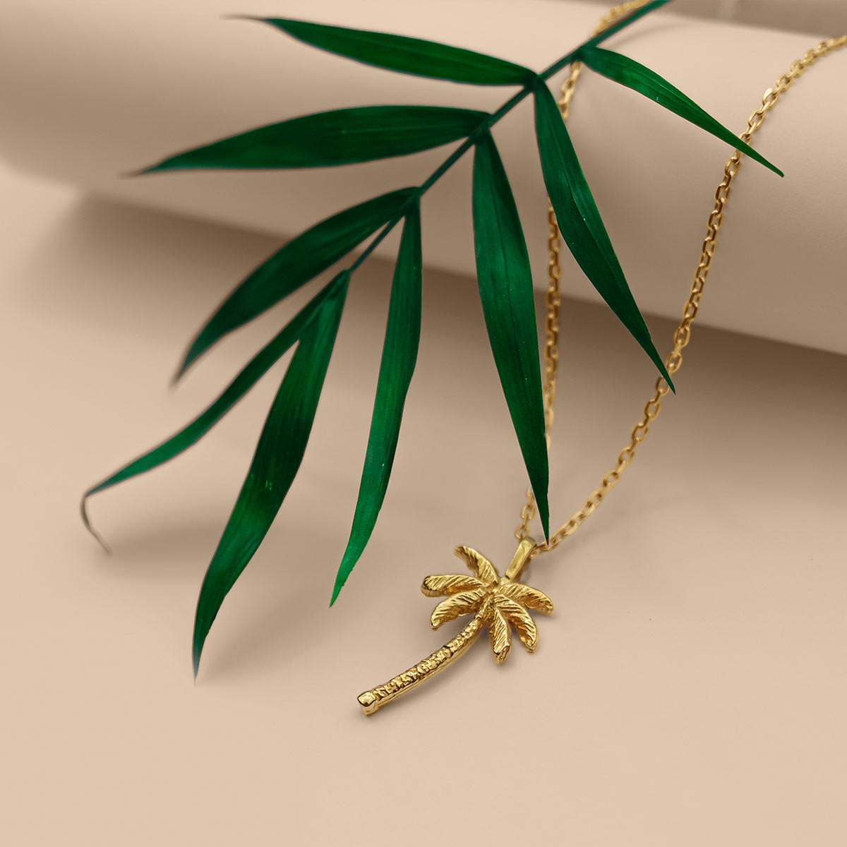 Gold Plated Palm Tree Necklace