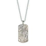 Palm Tree Silver Dog Tag Men's Pendant