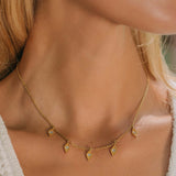 Gold and Blue Topaz Diamond Shape Necklace