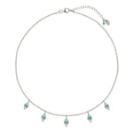 Silver and Turquoise Charm Necklace