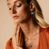 Turquoise Mixed Metal Fan Necklace and Earrings
