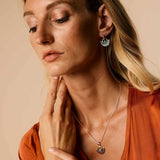 Turquoise Mixed Metal Fan Necklace and Earrings