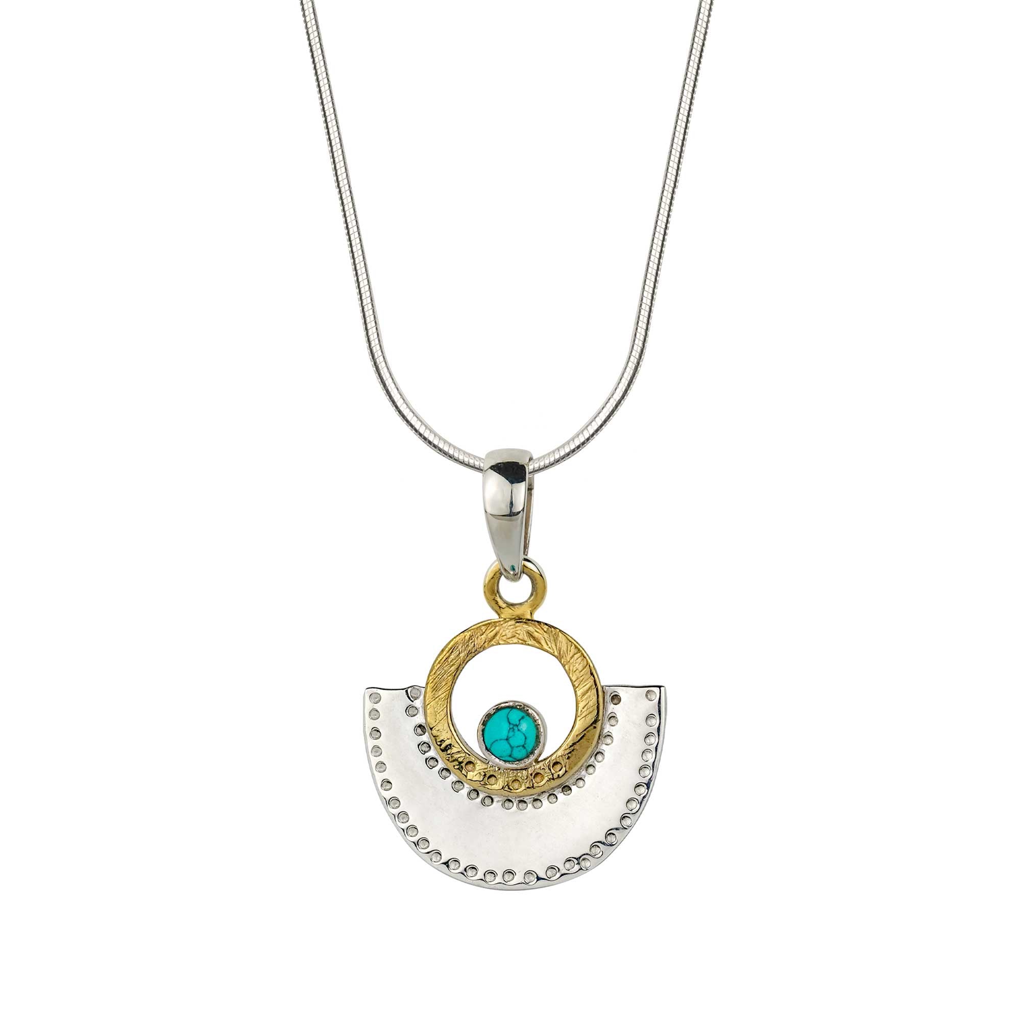 Sundar Turquoise Mixed Metal Necklace