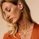 Surya Gold Plated Kyanite Fan Necklace and Earrings