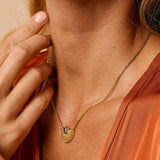 Surya Gold Plated Kyanite Fan Necklace