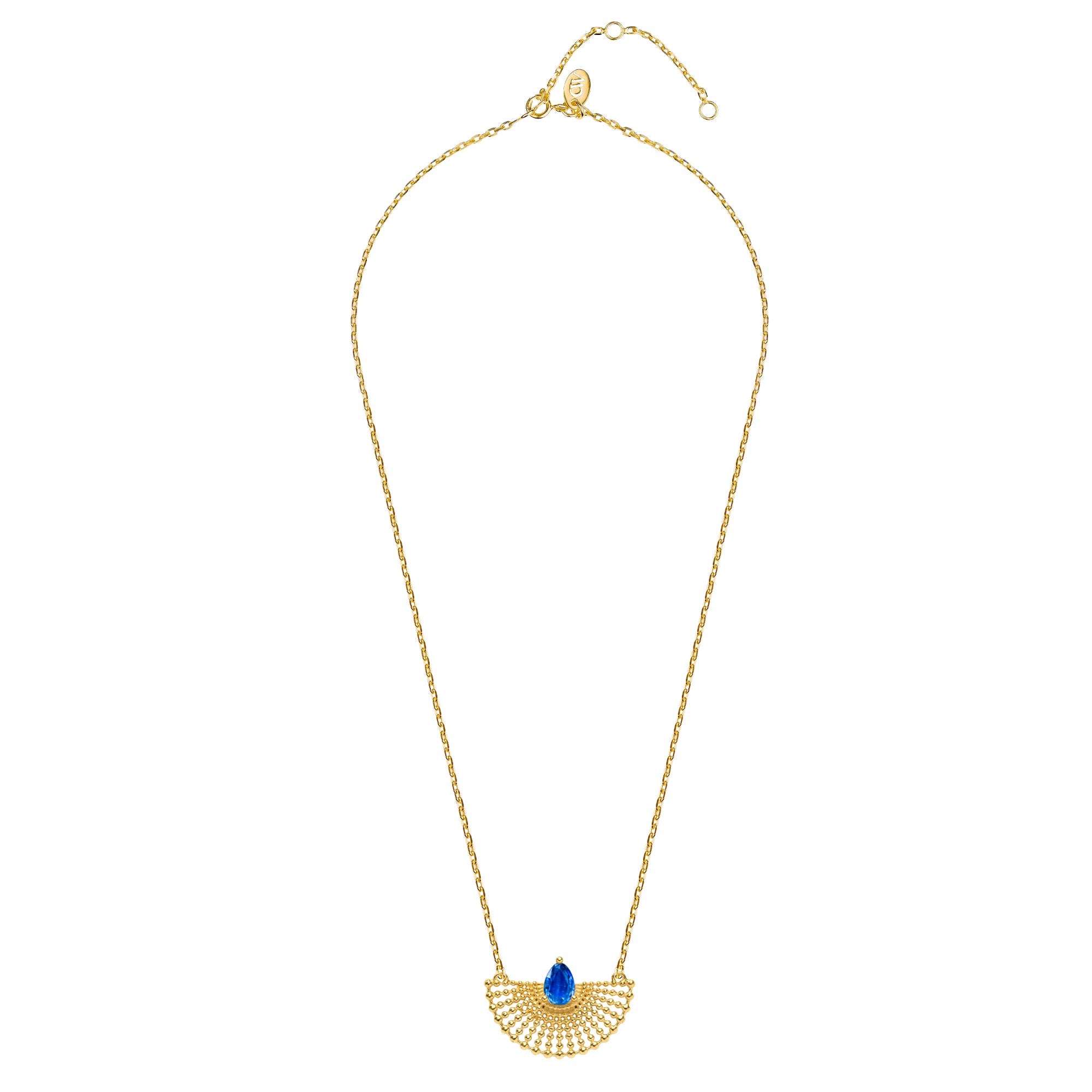 Surya Gold Plated Kyanite Fan Necklace