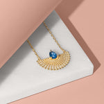 Surya Gold Plated Kyanite Fan Necklace