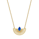 Surya Gold Plated Kyanite Fan Necklace