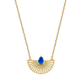 Surya Gold Plated Kyanite Fan Necklace