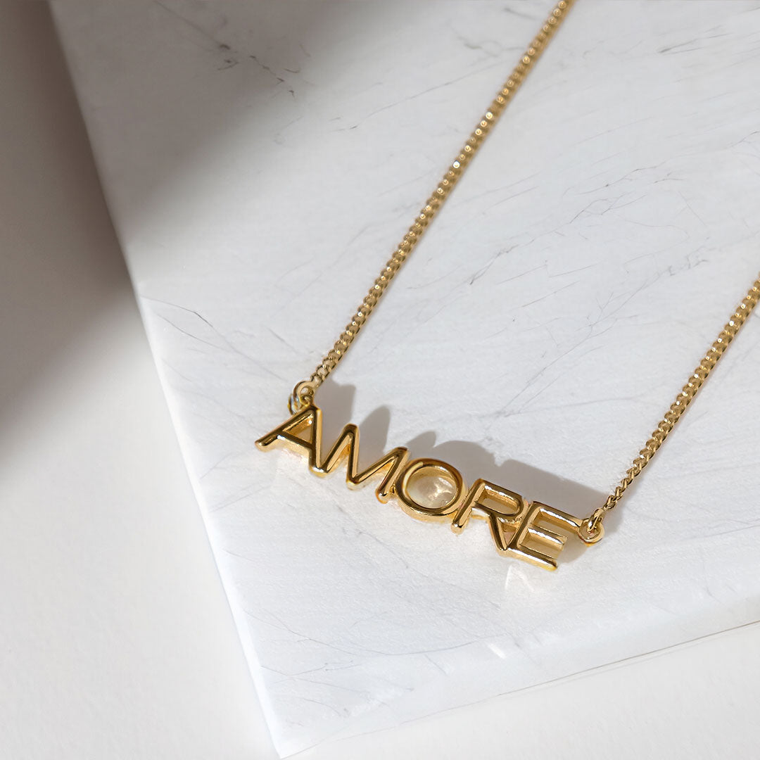 Amore Word Gold Pendant 