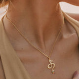 Gold Snake Necklace, Unique Gold Snake Necklace, Gold Serpent Necklace, Emerald Snake Necklace in Gold